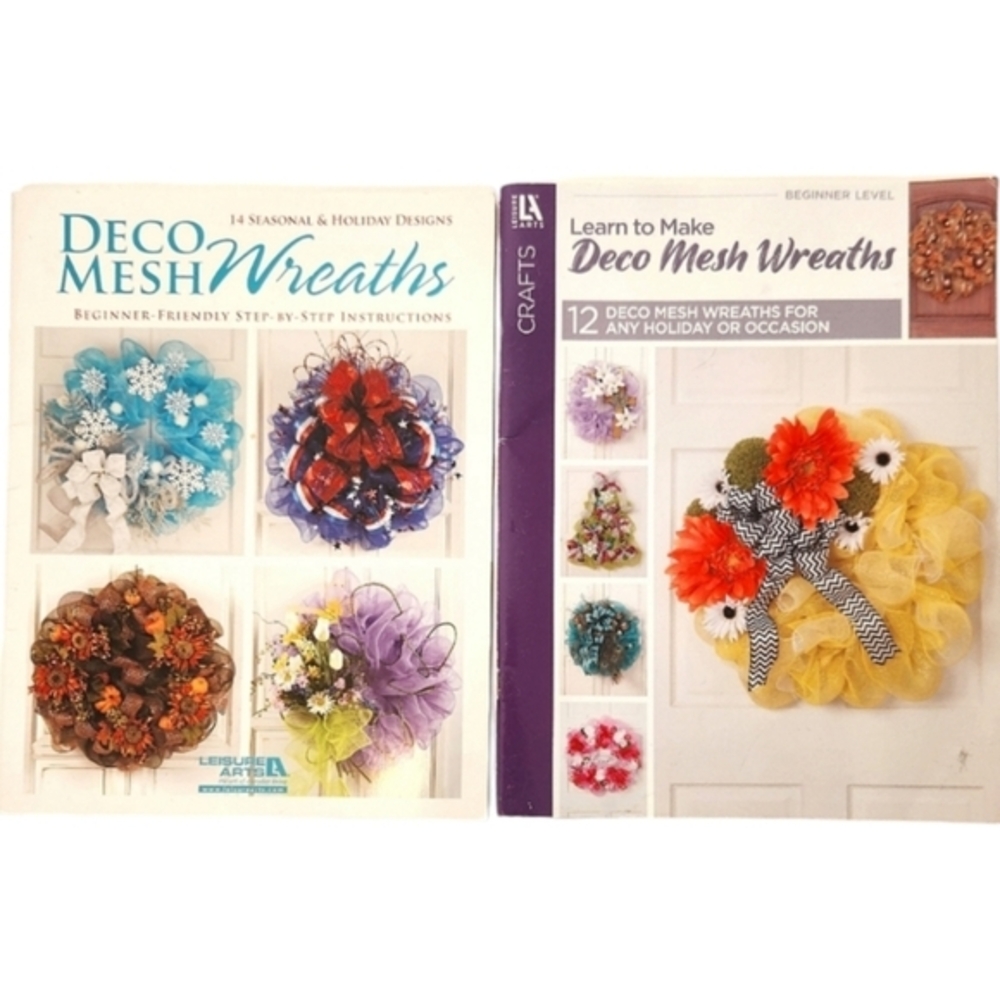 Leisure Arts Learn to Make Deco Mesh Wreaths, Deco Mesh Beginner Friendly 2Books